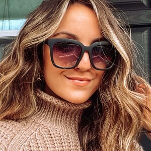 Diff Eyewear Haley Matte Black Sharp Grey Gradient Sunglasses